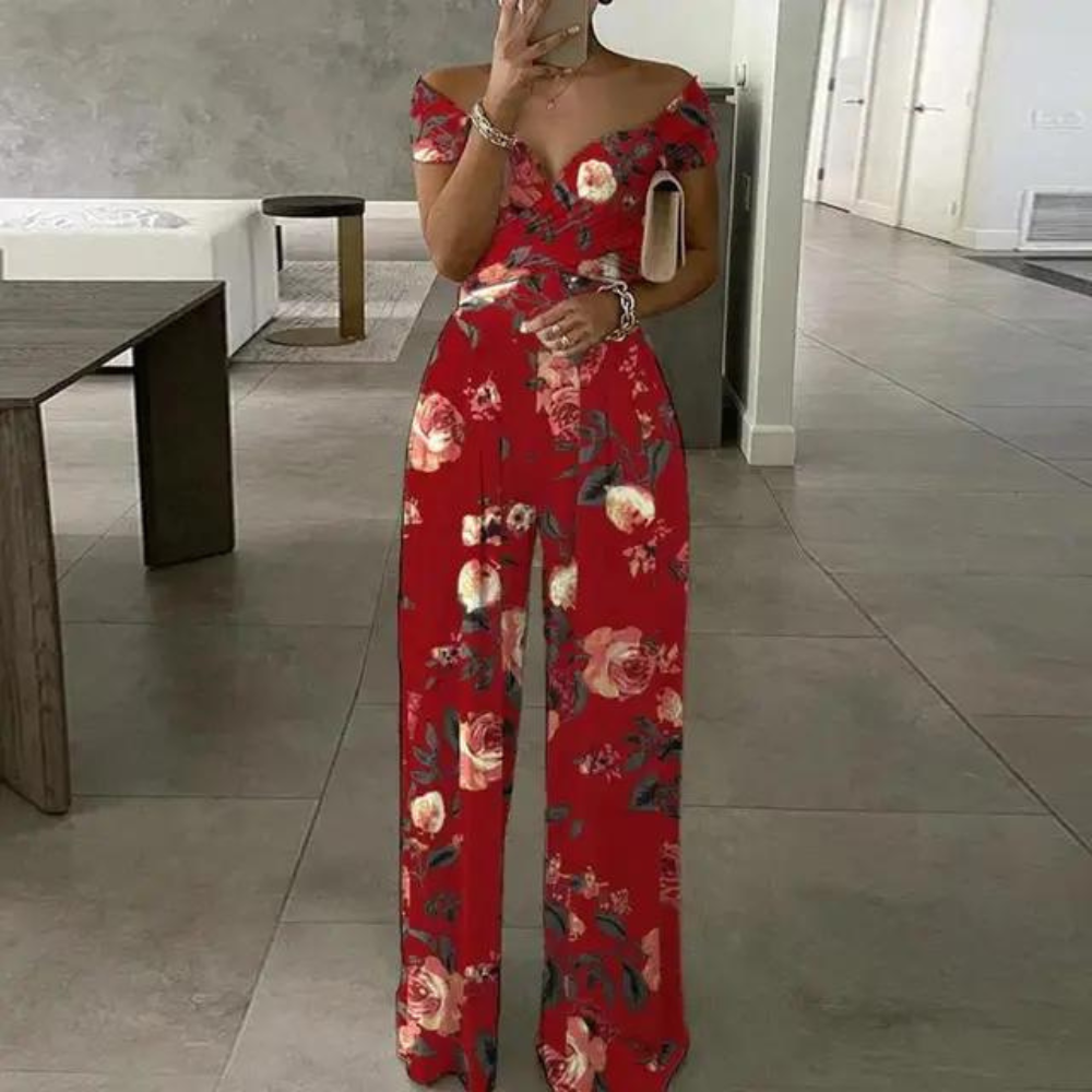 Eveloria Damen Off-Shoulder-Jumpsuit Elegantes Design