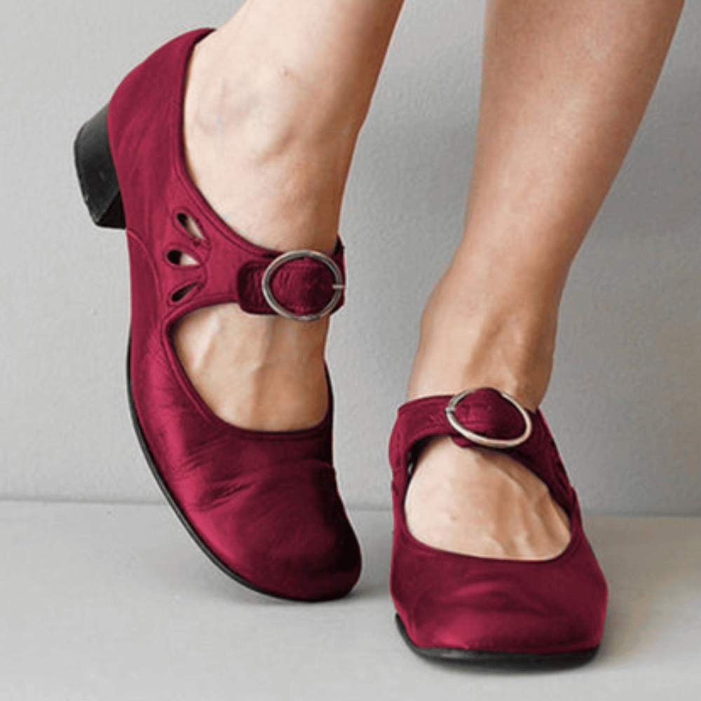 Damen Sandalen Mary Jane Niedriger Blockabsatz
