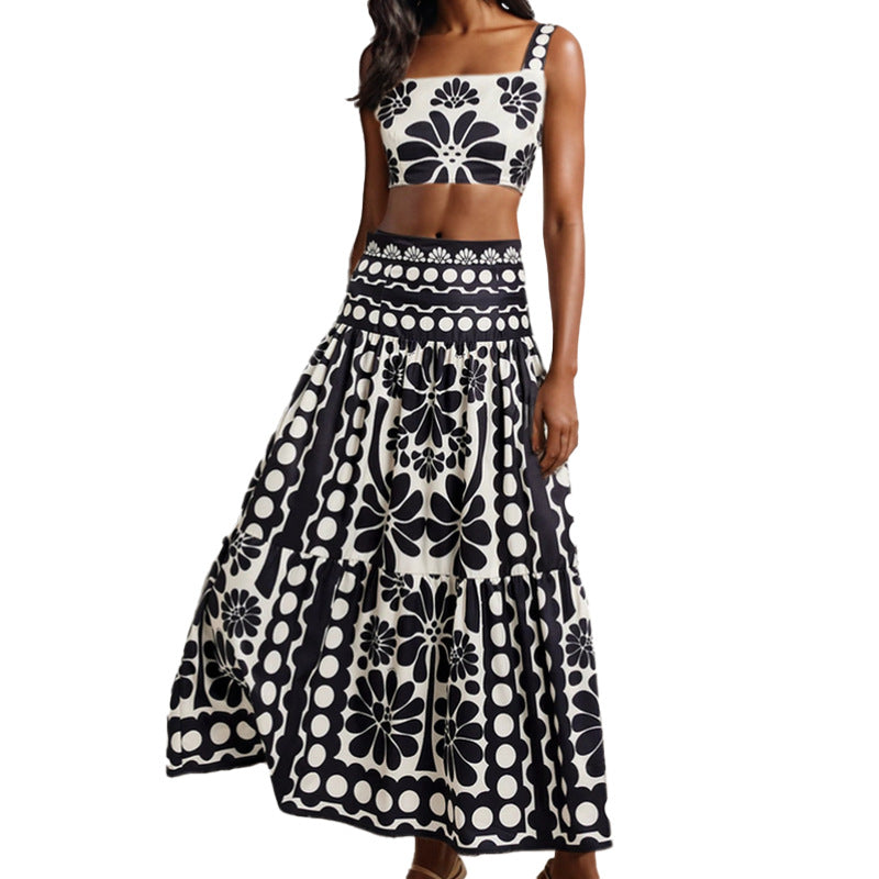 Damen Zweiteiliges Set Crop- Maxirock
