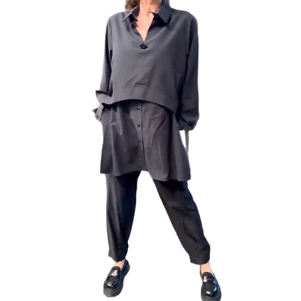 Damen Zweiteiliger Anzug mit Bluse und Hose Eveloria