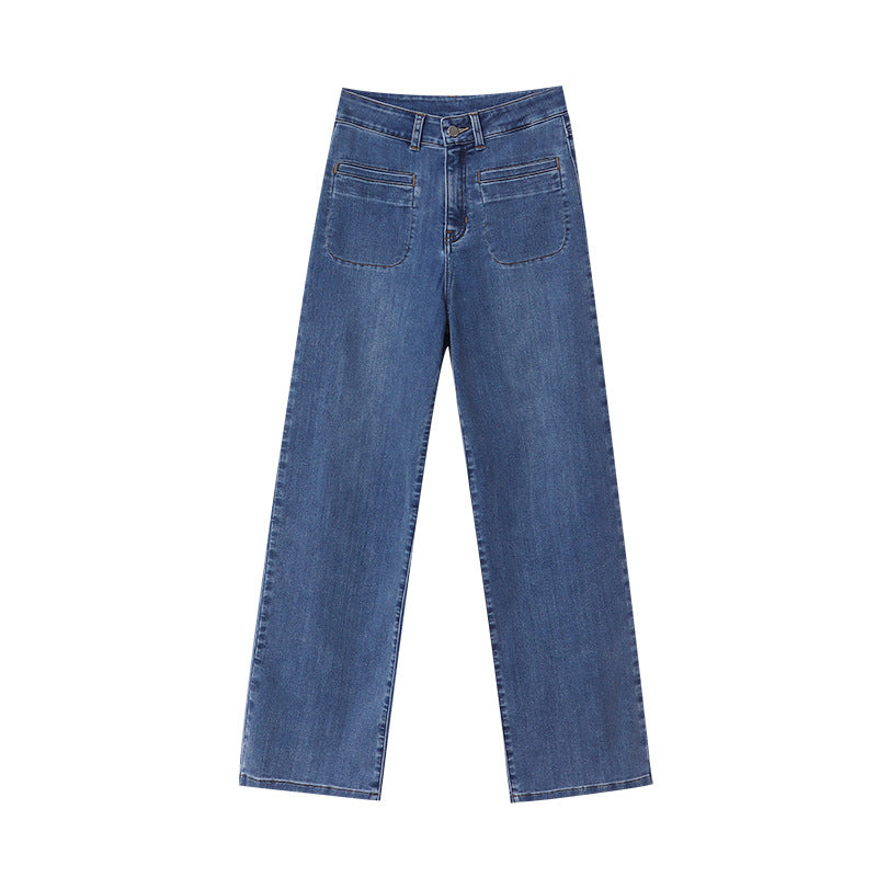 Damen High-Waist Jeans Weite Passform Eveloria