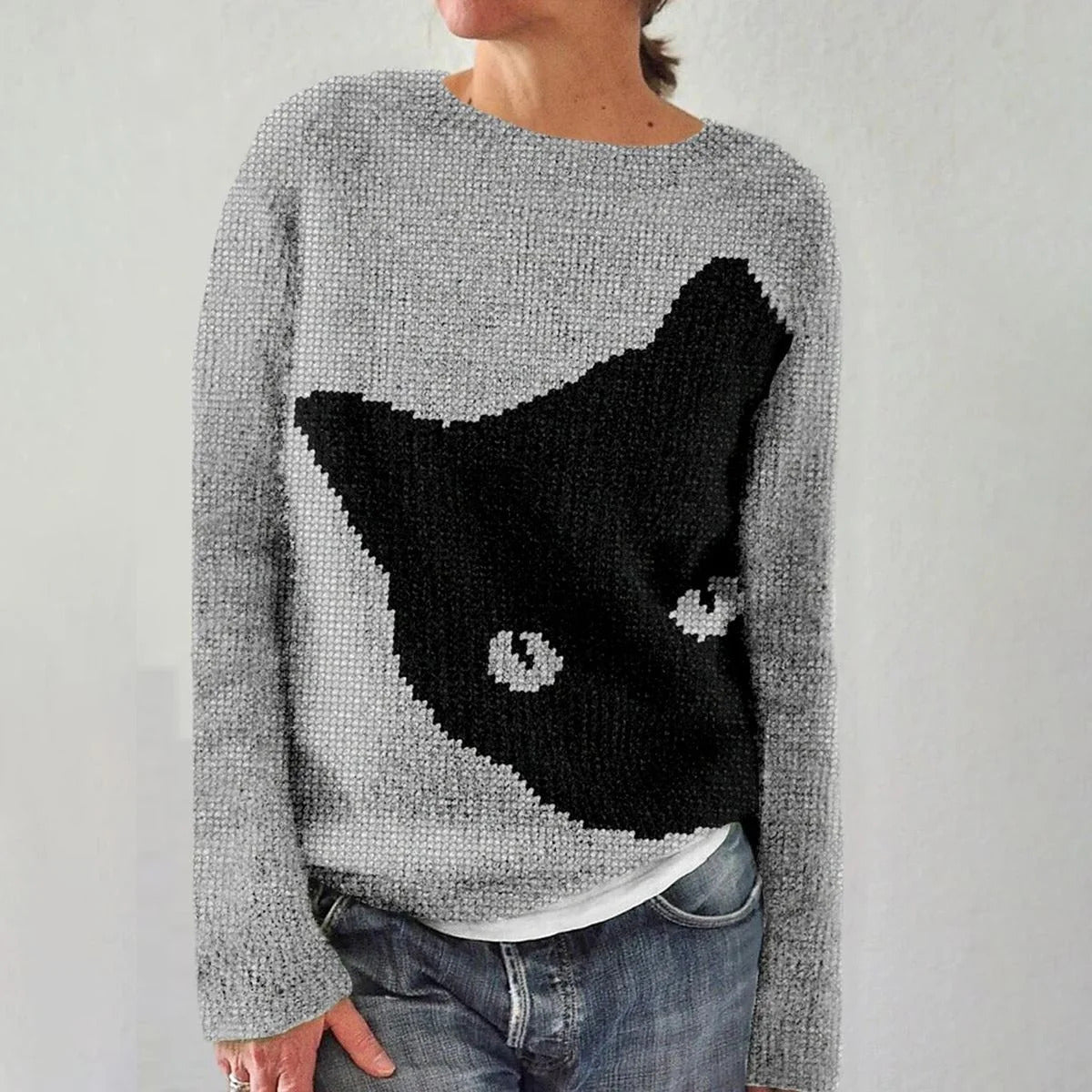 Damen Strickpullover Weich Schneeflocken-Design
