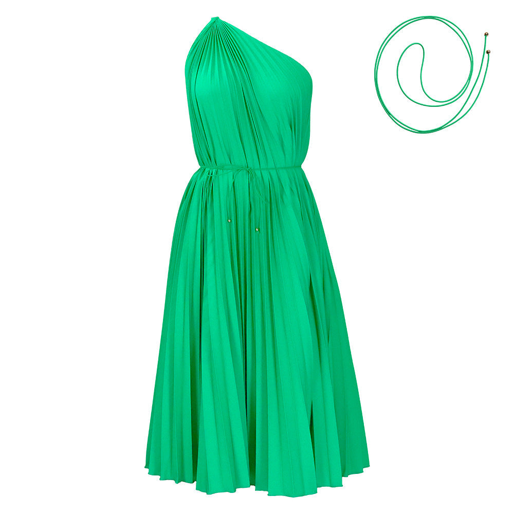 Damen Wickelkleid Asymmetrisch Elegante Falten