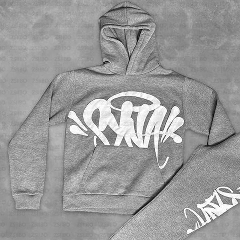 Damen Kapuzenpullover Graffiti-Design Kängurutaschen Eveloria
