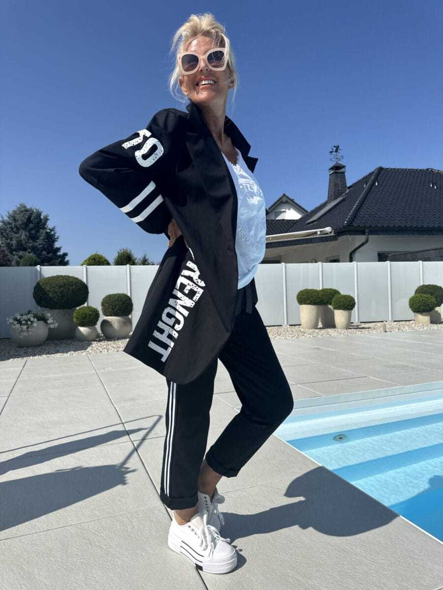 Damen Trenchcoat mit Streifen Weiß