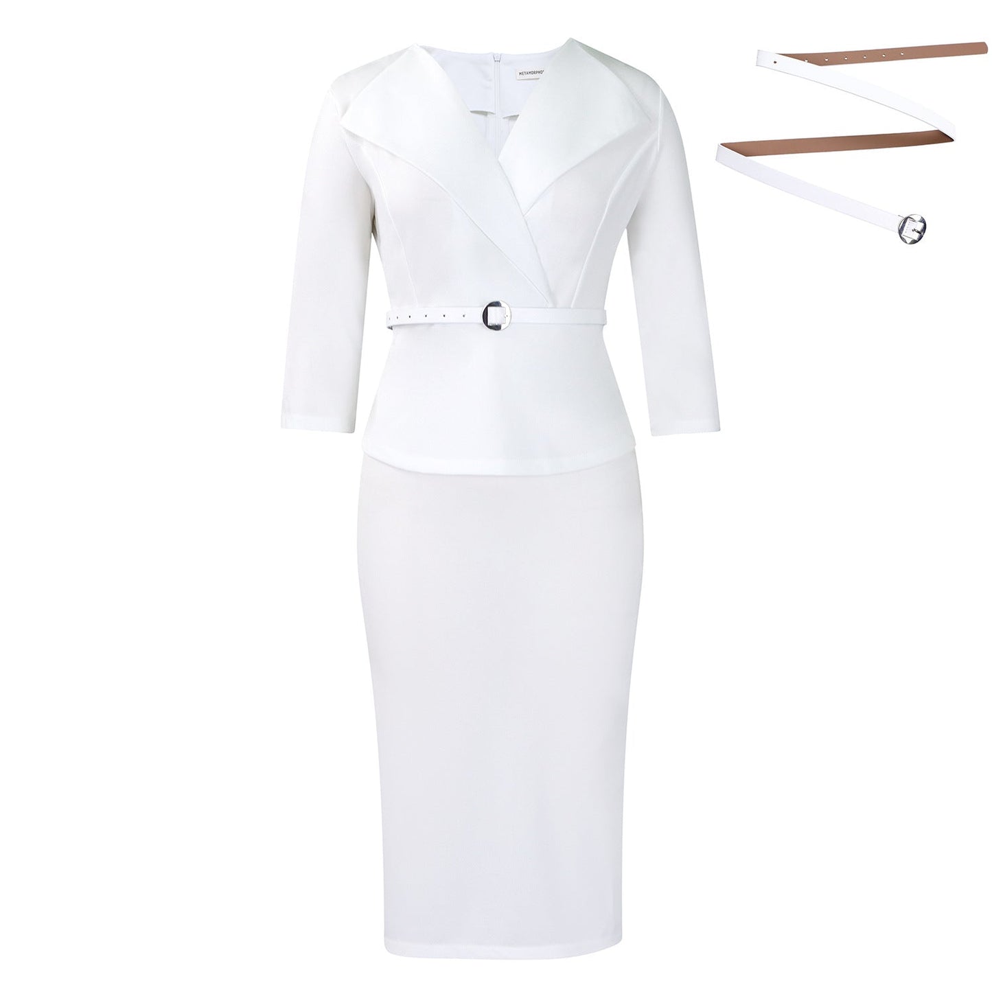 Damen Business Kleid mit Abnehmbarem Gürtel Eveloria