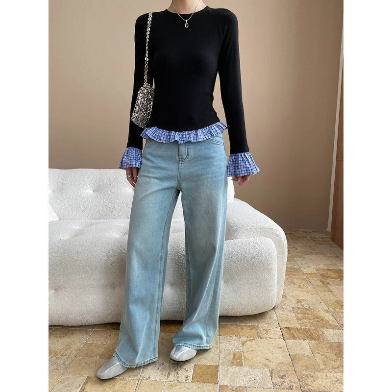 Damen Langarmshirt mit Schößchen Eveloria