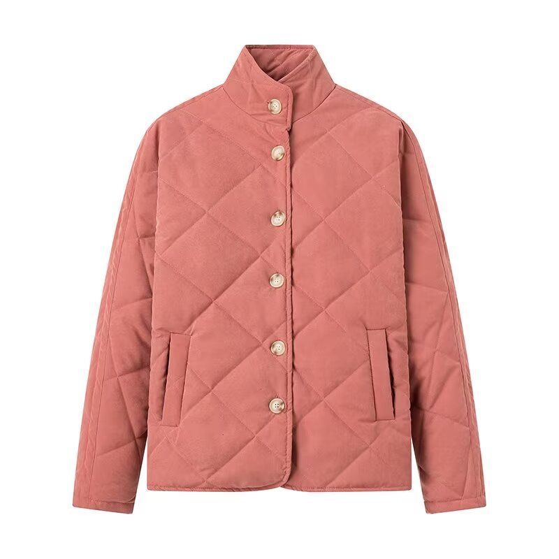 Damen Steppjacke Stehkragen Taschen Eveloria