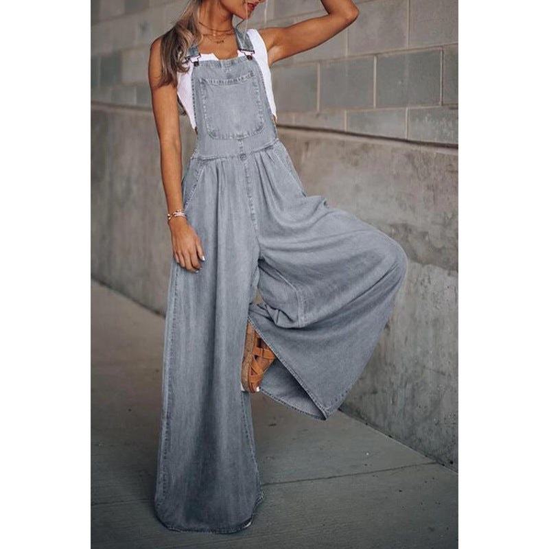Damen Denim Jumpsuit Blau