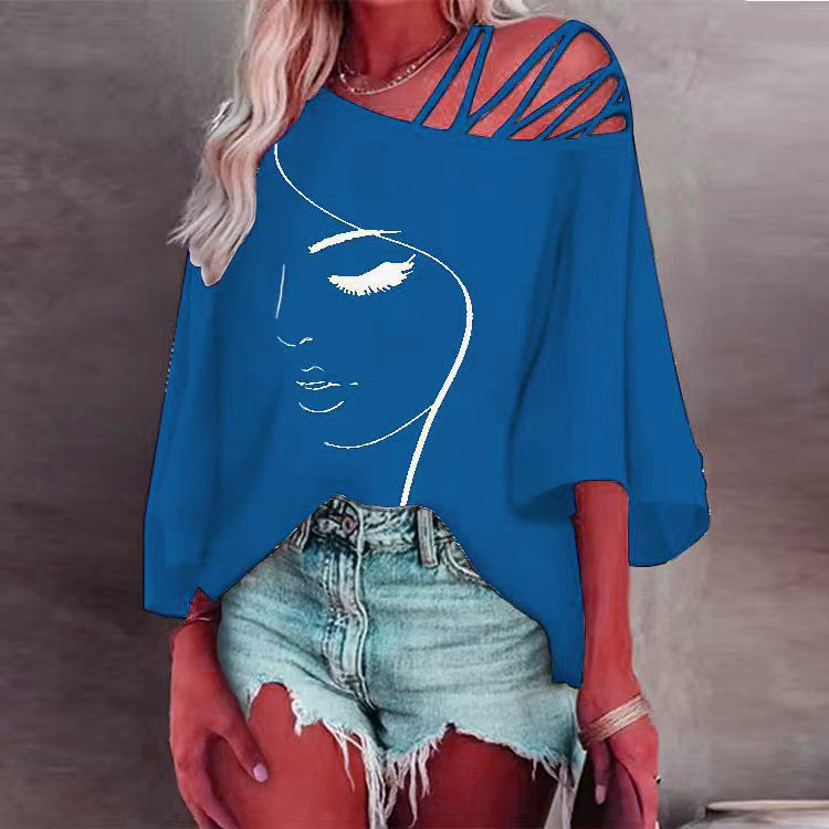 Eveloria Damen Print T-Shirt Lässig Lockeres Design
