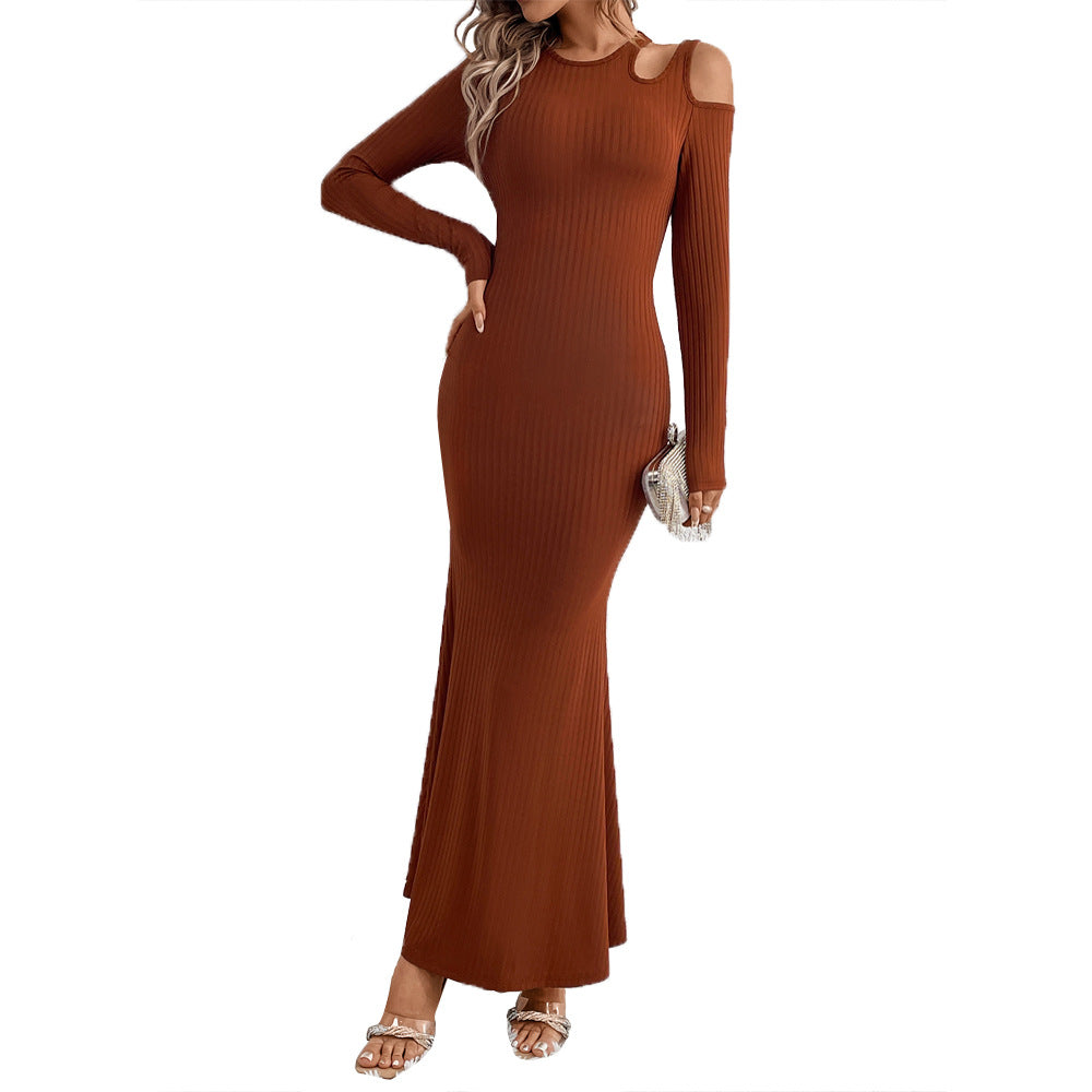 Damen Maxikleid Cut-Out-Design Figurumspielend Eveloria