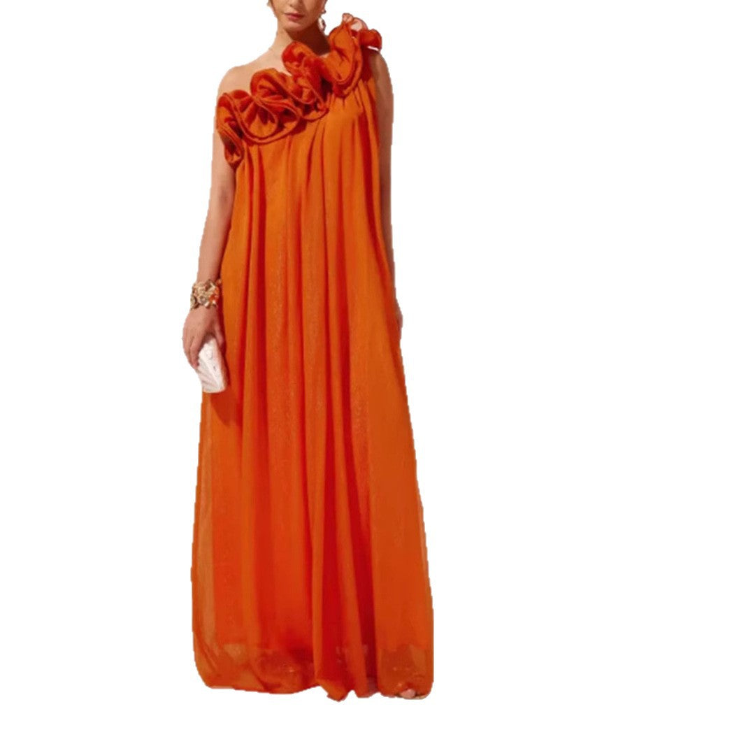 Damen Maxikleid Rüschendesign Eveloria
