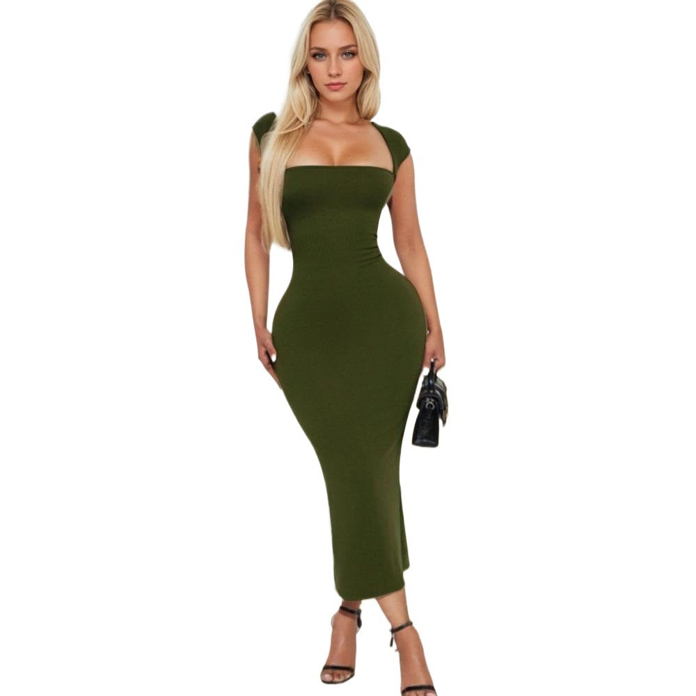 Damen Maxikleid Schulterfrei Dekolleté Eveloria
