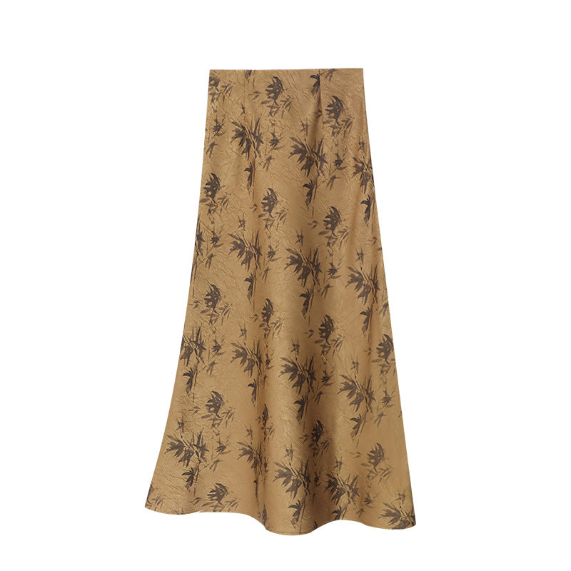 Damen Maxirock Floralmuster Fließender Schnitt Eveloria