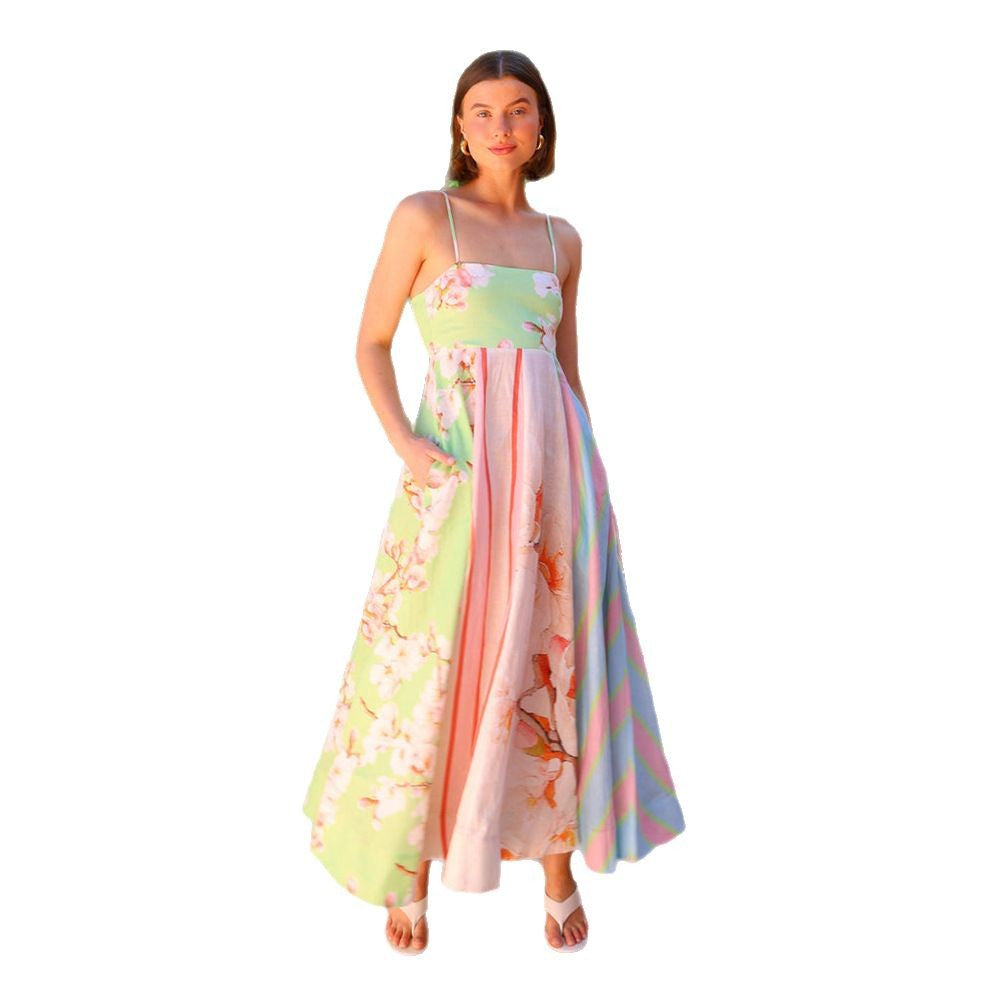 Damen Maxikleid Verspielt Muster Fließend Eveloria