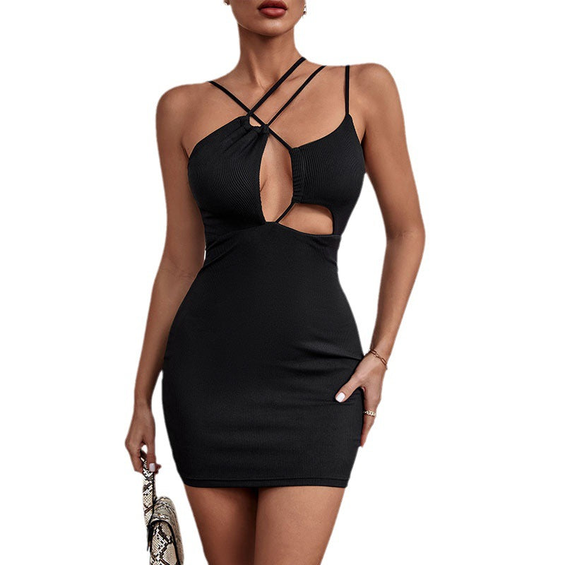 Damen Minikleid mit Cut-Outs und schmalen Trägern