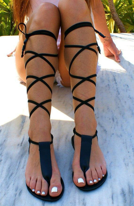 Damen Gladiator Sandalen aus Leder Eveloria
