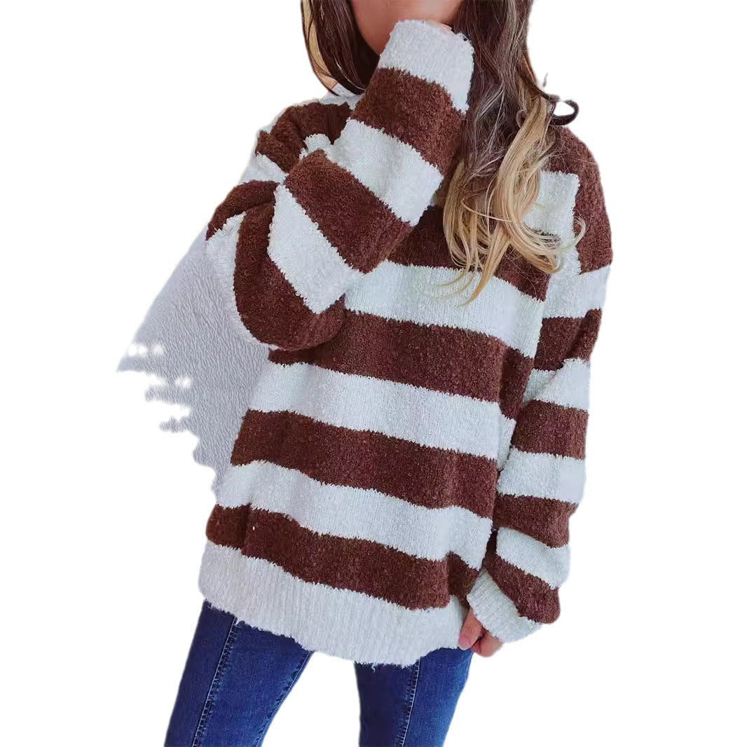 Damen Strickpullover Weiches Material Lässiger Schnitt Grau