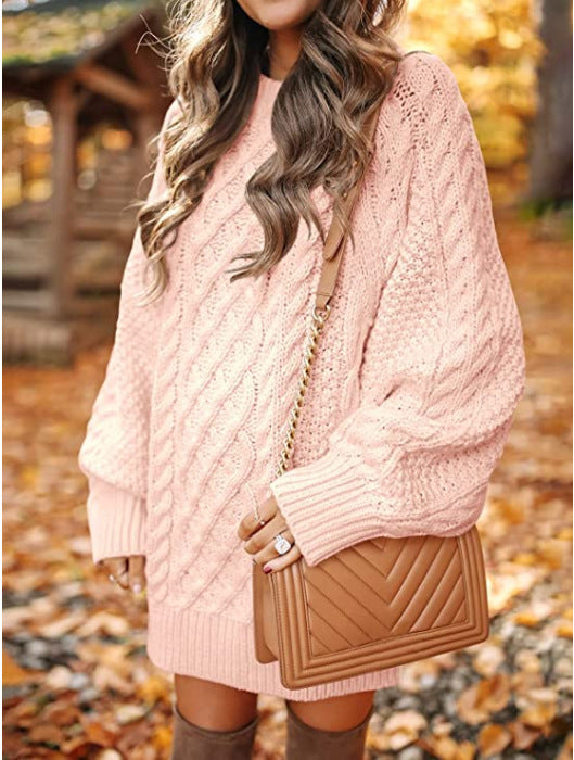 Damen Strickpullover Groß Zopfdesign Eveloria