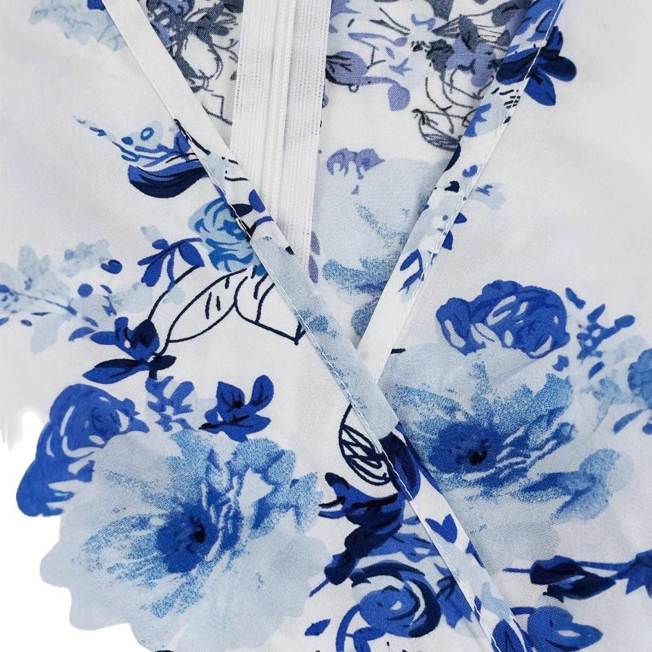 Damen Wickelkleid mit Rüschendetails und Taillengürtel Floral Eveloria