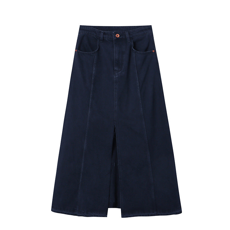 Damen Maxirock mit seitlichem Schlitz und hohem Bund