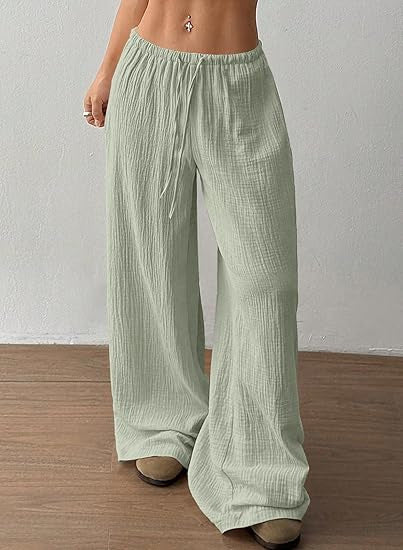 Damen Sommerhose Weite Luftdurchlässig Kordelzug Beige