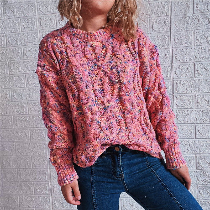 Damen Grobgestrickter Pullover Bunt Eveloria