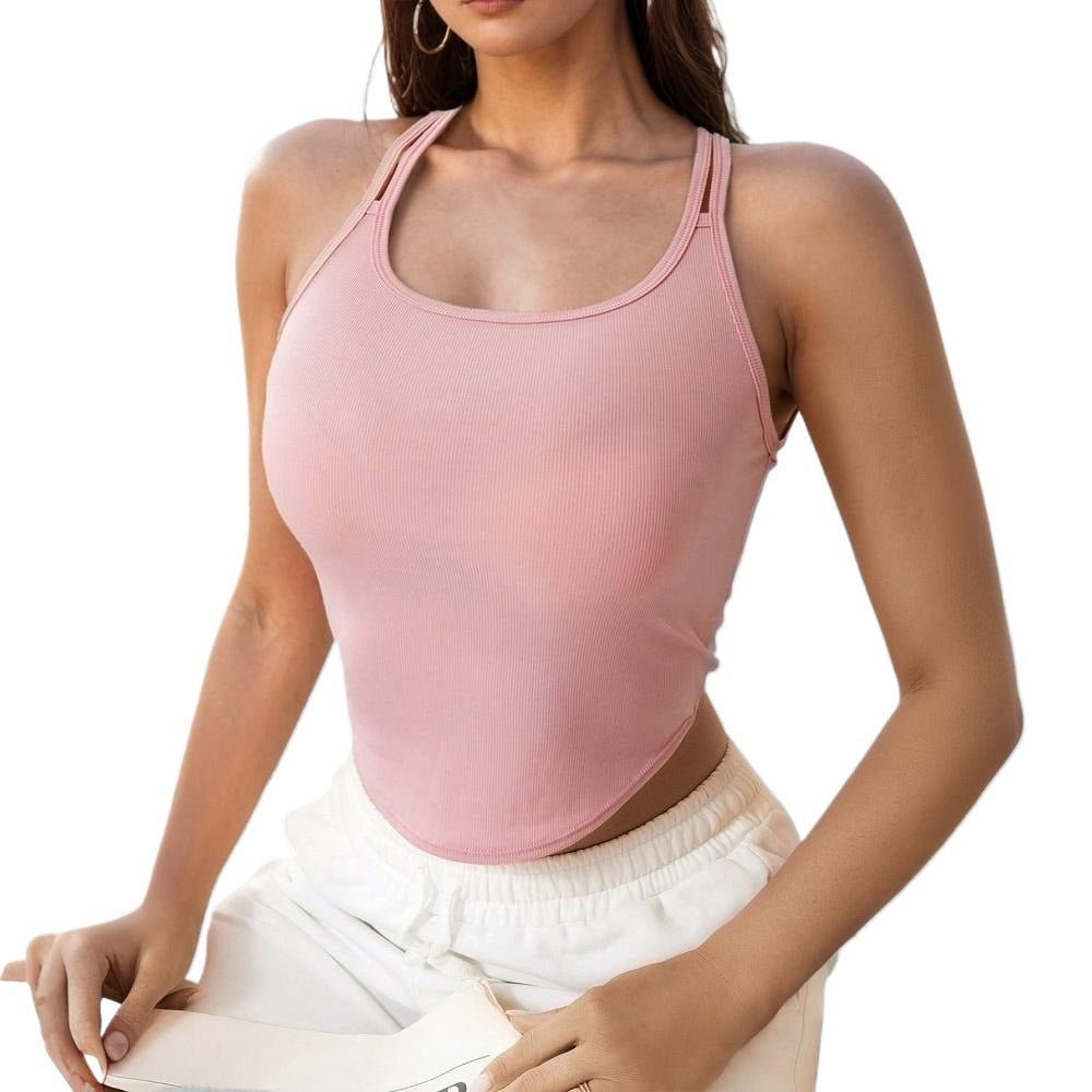 Damen Sporttanktop Slim Fit Dekorative Träger Eveloria