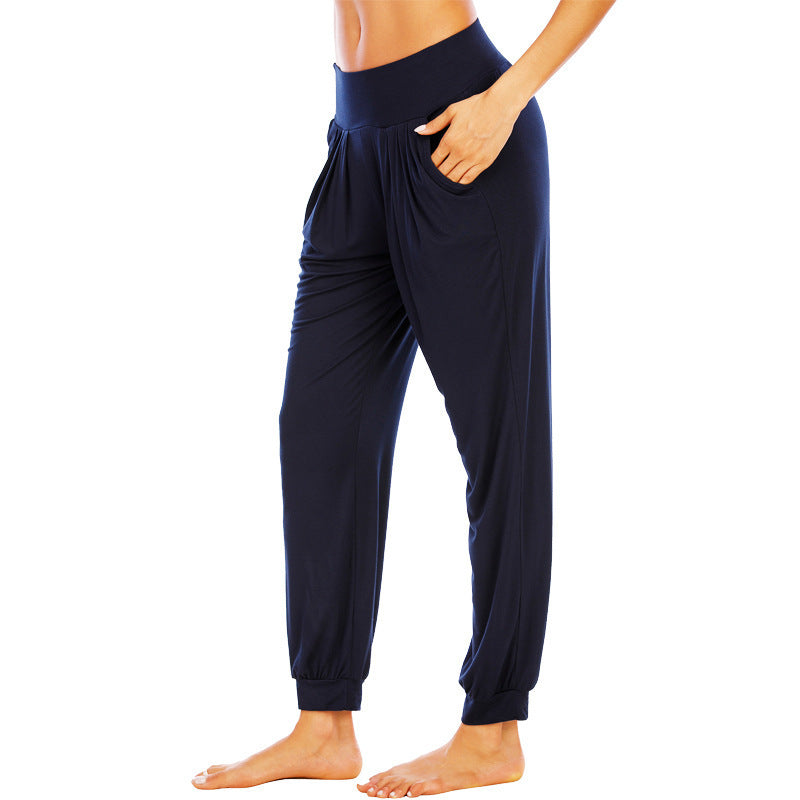 Damen Freizeithose Hochbund mit Seitentaschen Bequem Eveloria