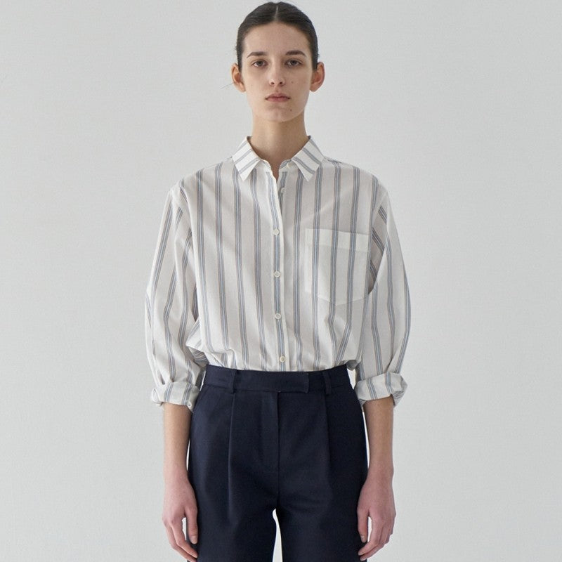 Damen Bluse Übergroß Gestreift Eveloria