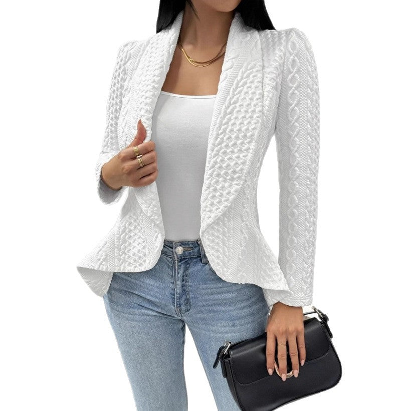 Damen Strukturierte Jacke Moderner Schnitt Eveloria