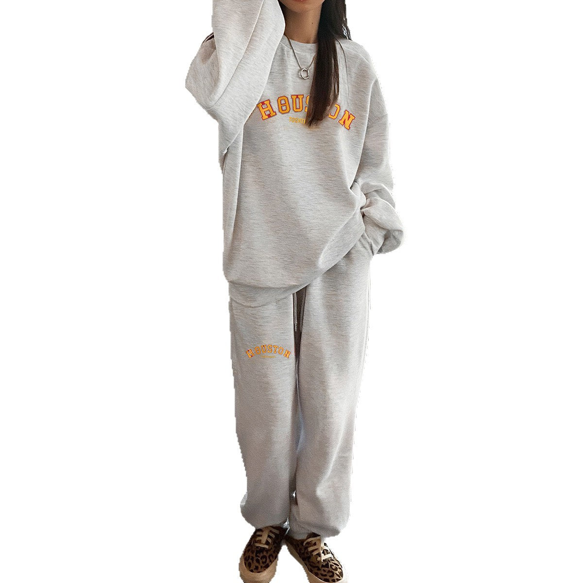 Damen Sweatpants-Set Baumwolle Bequem Grün
