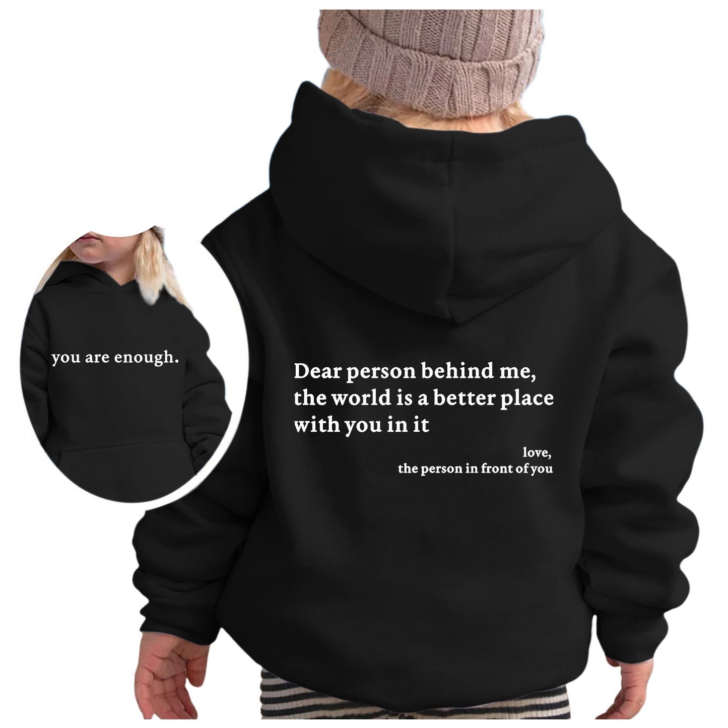 Damen Kapuzenpullover Lässig Motivierender Schriftzug Grau