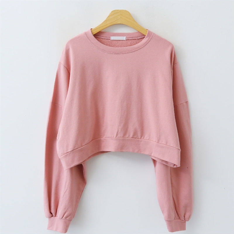 Damen Cropped Pullover Ballonärmel Eveloria