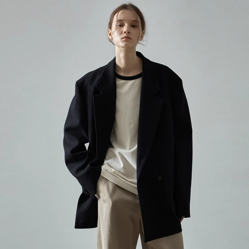 Damen Oversize Blazer Klassischer Stil Eveloria