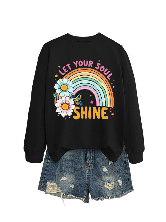 Damen Sweatshirt Bunt Florales Grafikdesign Eveloria