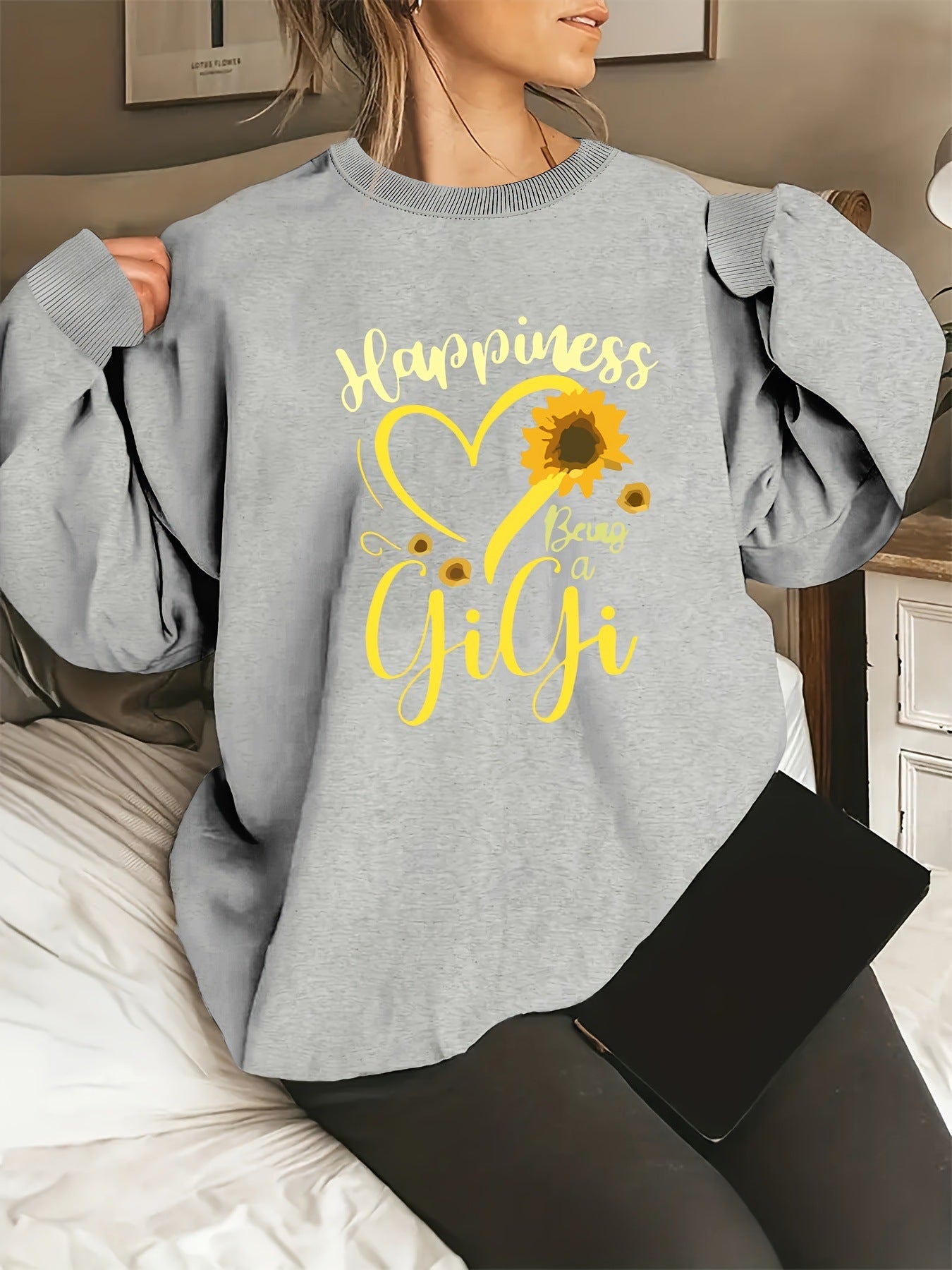 Damen Sweatshirt Voluminöse Ärmel Bunt