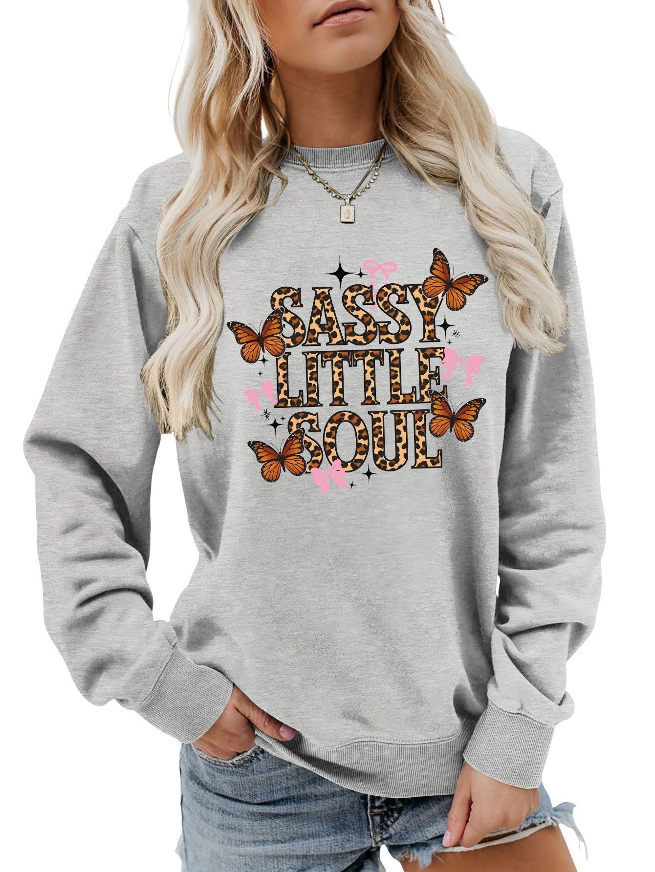 Damen Sweatshirt Schmetterlingsdesign Eveloria