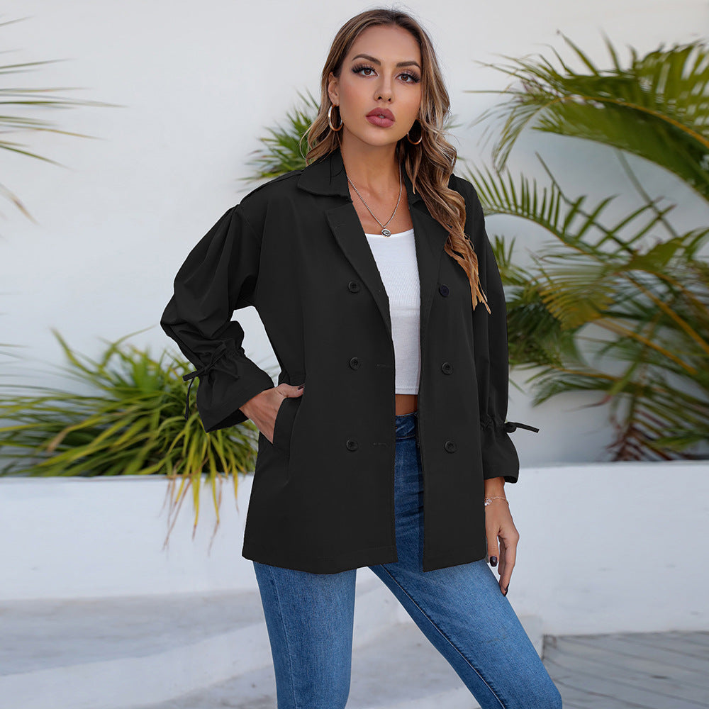 Damen Utility-Jacke Lässig Dekorative Knöpfe Eveloria