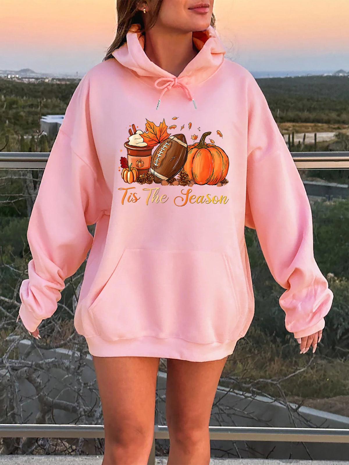 Damen Kapuzenpullover Herbstlich Gemütlich Eveloria