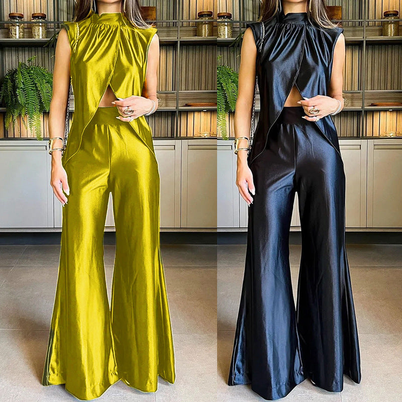 Damen Jumpsuit Eleganter Schnitt Tiefes Dekolleté Eveloria