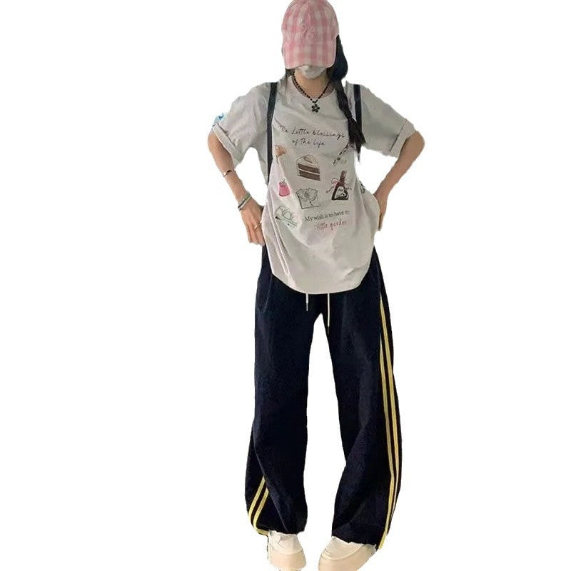 Damen Sporthose Elastisch Mit Streifen