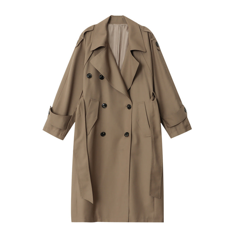 Damen Trenchcoat mit Struktur-Revers und Seitentaschen