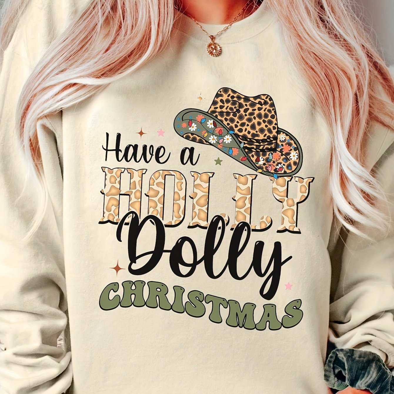 Damen Sweatshirt Weihnachten Motiv Stylischer Schriftzug Eveloria