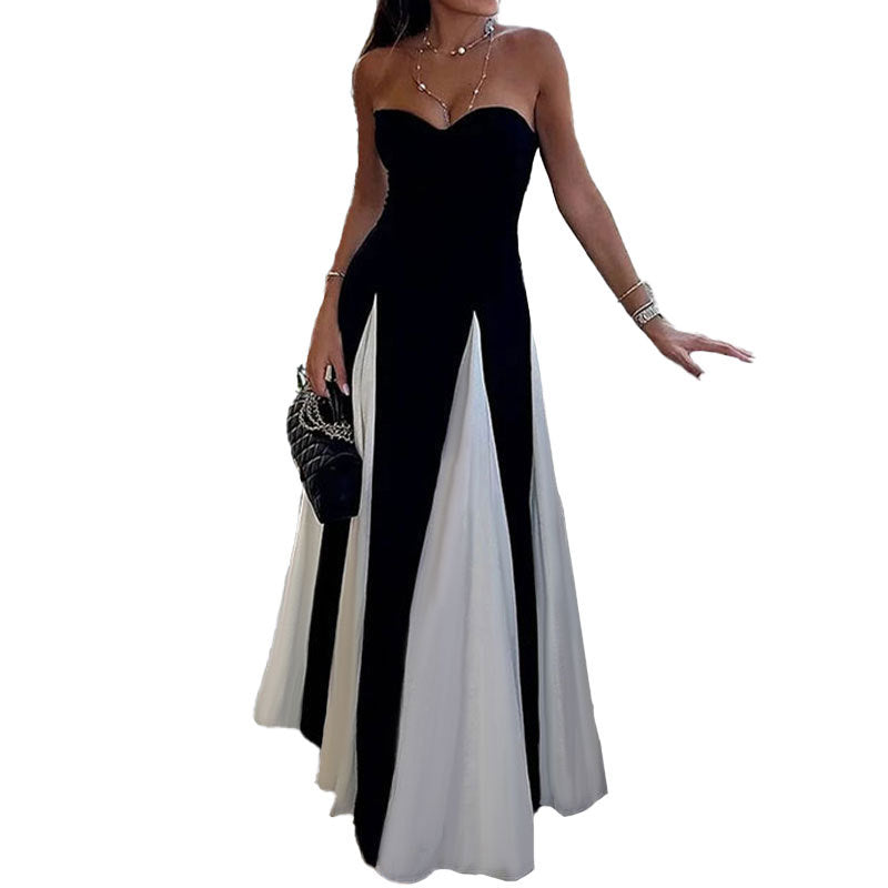 Damen Abendkleid Herz-Ausschnitt vertikale Einsätze Eveloria