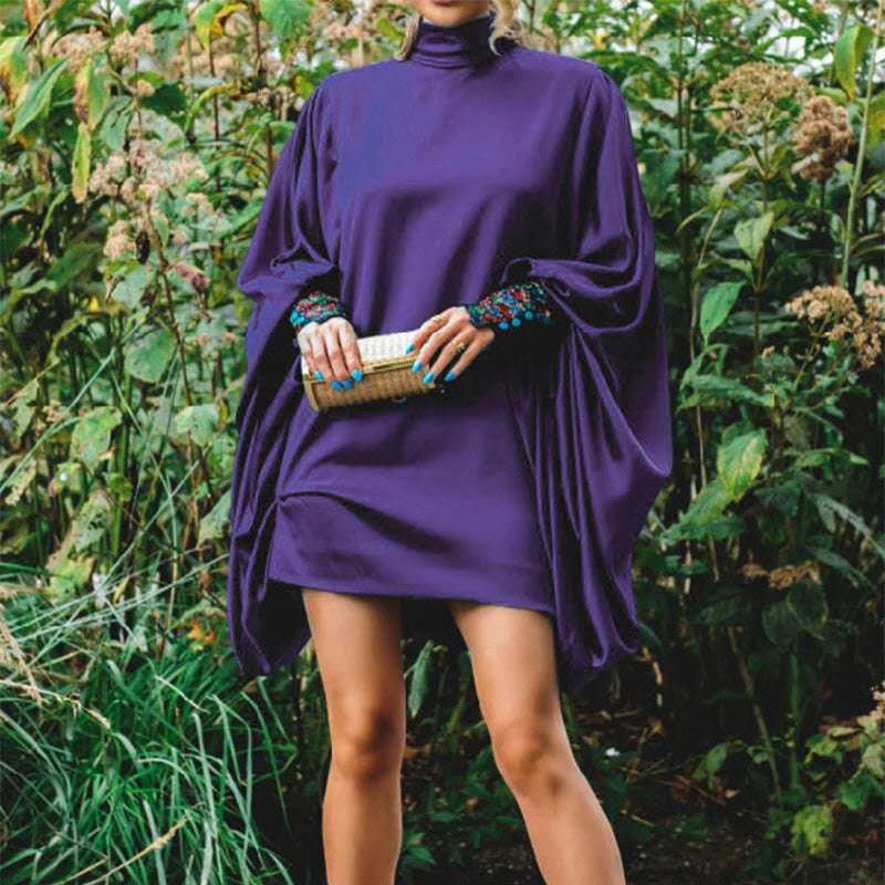 Damen Etuikleid Oversized-Schnitt Dekorative Ärmel
