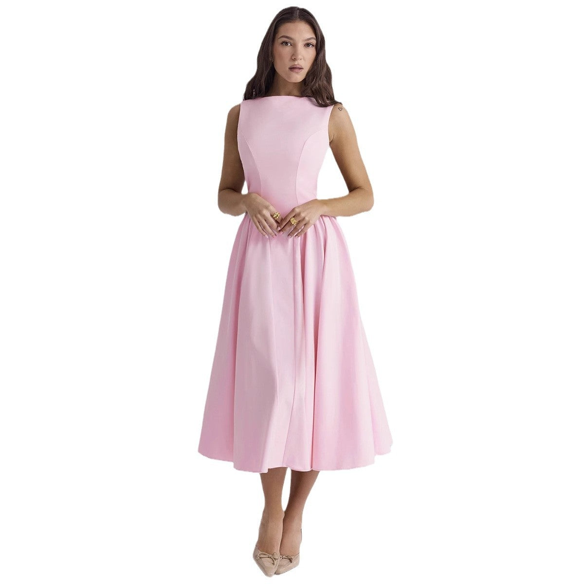 Damen Midi-Kleid Eveloria Elegant Ausgefallener Schnitt