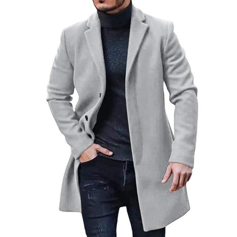 Herren Klassischer Wollmantel Eveloria