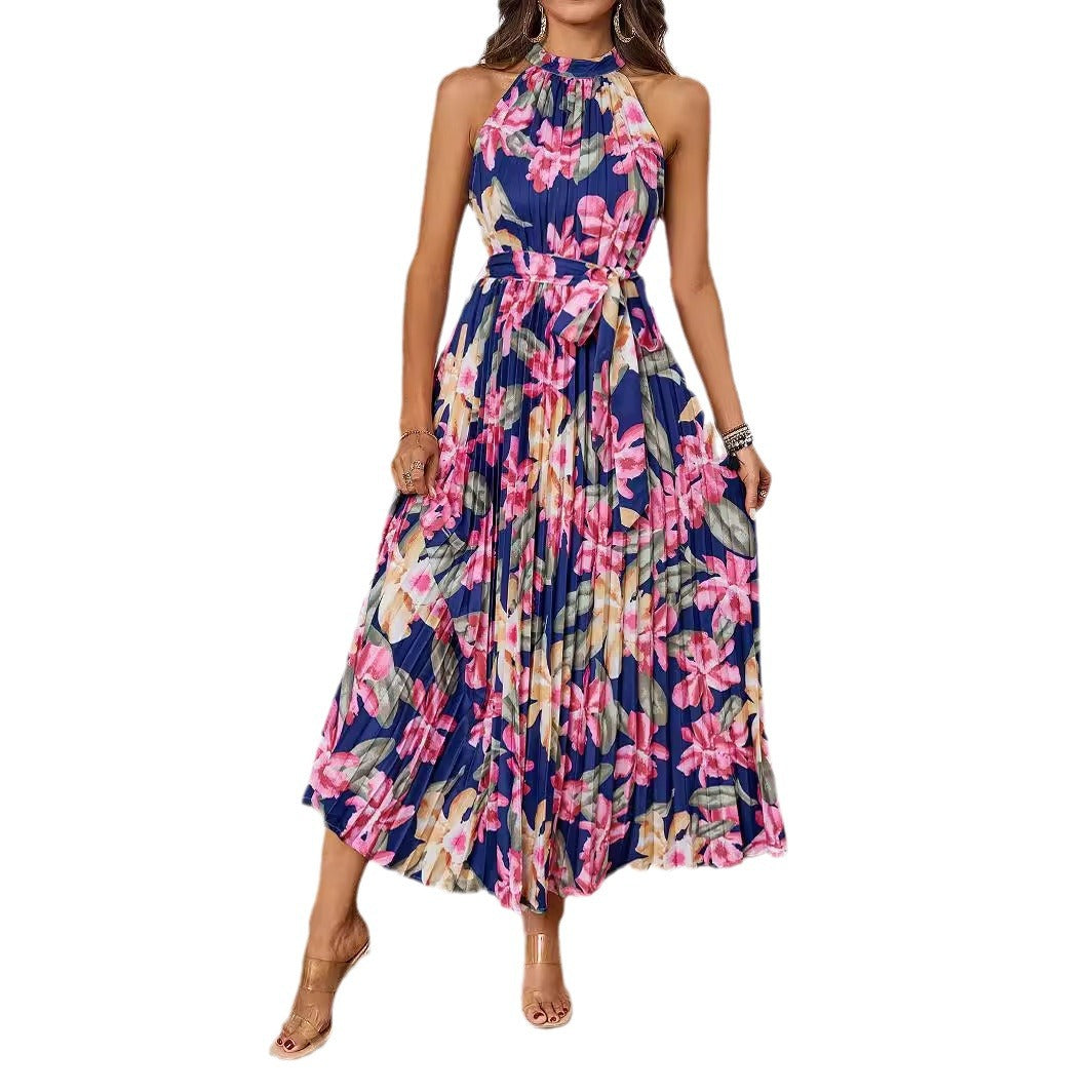 Damen Maxikleid Floralmuster Gerafftes Oberteil