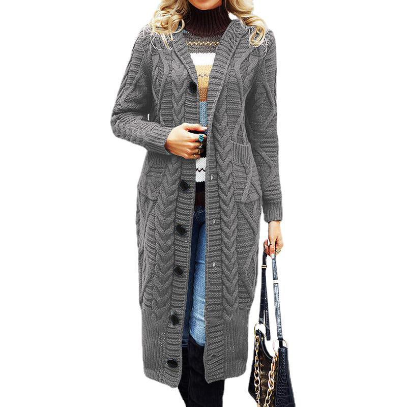 Damen Strickcardigan Groß Zopfmuster Baumwolle Beige